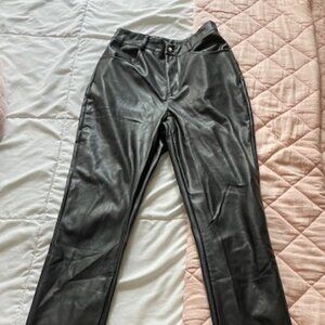 Missguided black faux leather skinny stretch pants, size 8, new